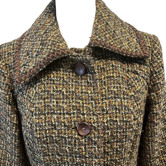Vintage 1970s Fortown London Tweed Coat sz Small old money mod retro preppy boho - Picture 5 of 15